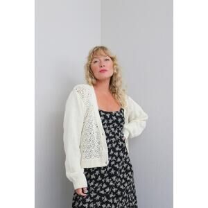 2000's Vintage American Weekend Ramie Knit Cardigan ~ Women's SM MD Y2K Sweater